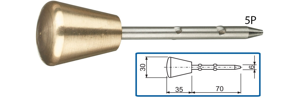 Mauerbolzen mit Messingkopf, VA-Schaft, L 105mm