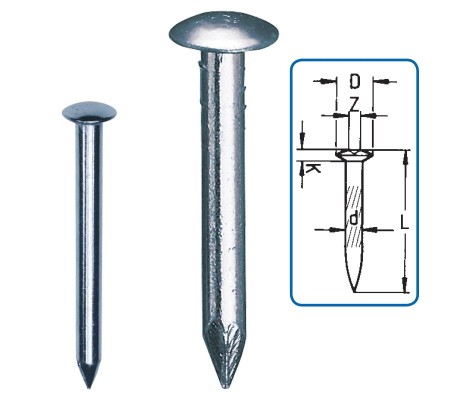 Vermarkungsbolzen mit Flachkopf, L 40mm