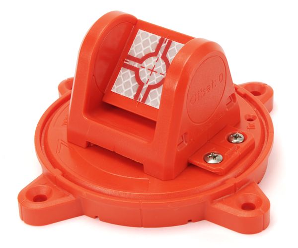 Reflexzielmarke, dreh- und schwenkbar, rot