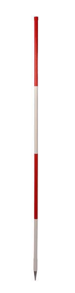 Stahlfluchtstab/PVC, runde Rohrspitze, 2m, r/w,w/r