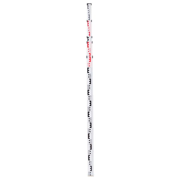 Teleskopnivelliermeter 5m, E-Teilung und seitliche mm-Teilung