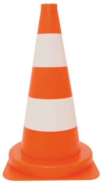 Leitkegel PVC, 50cm, Tagesleuchtfarbe rot/weiß