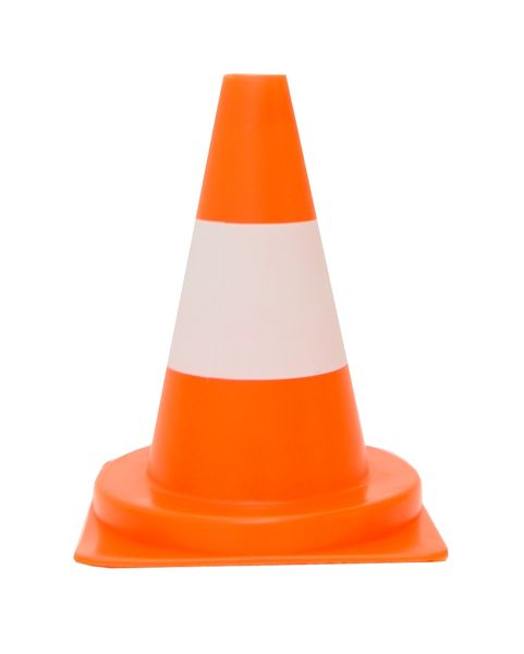 Leitkegel PVC, 32cm, Tagesleuchtfarbe rot/weiß