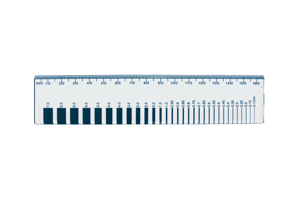 Rissbreitenlineal, transparent, L=165mm